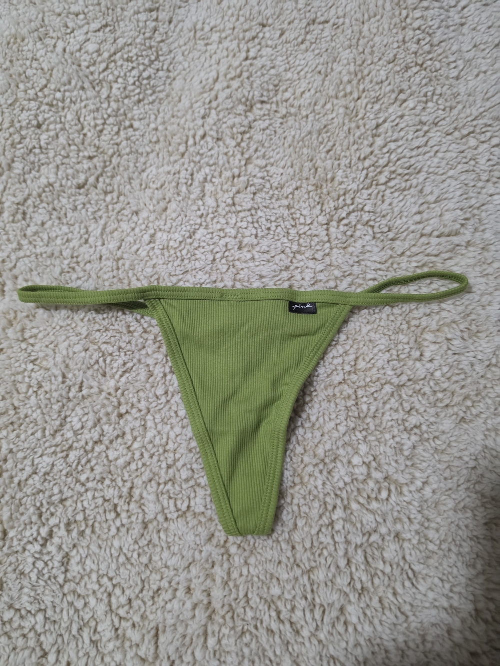 VS PINK Ribbed Thong Panty